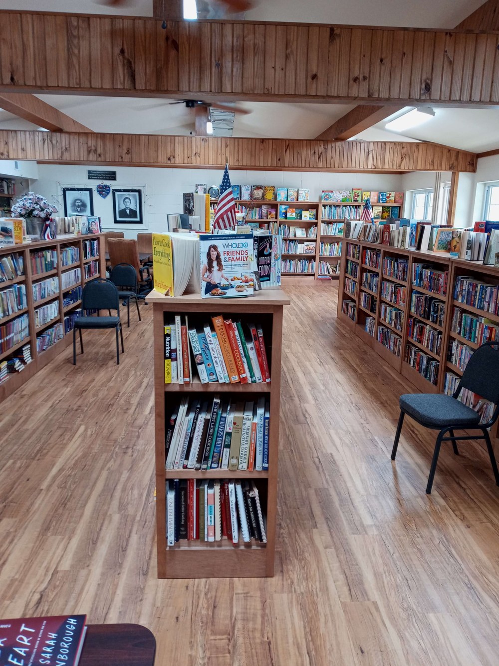 the book stacks inside Bloomfield Library